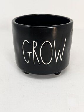 Ray Dunn Artisan Collection by Magenta GROW Black Four Footed Flower Pot Ceramic